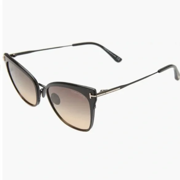 TOM FORD BLACK ROSE GOLD Faryn 56mm Gradient Cat Eye Sunglasses - Picture 2 of 8